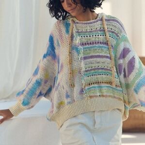 Free People Flower Child Poncho Sweater (RARE) Size S
